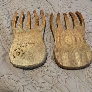 Wooden Bear Claw Salad and Pasta Servers